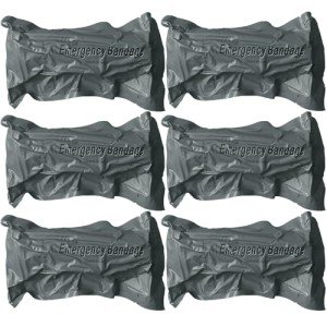 6 Inch Israeli Style Emergency Bandage, Compression Trauma Pressure Wound Dressing, Medical Sterile Vacuum Sealed, Trauma Kit, Tactical First Aid Kit IFAK Supplies (6Pcs)