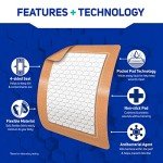 Care Science Fabric Adhesive Pad Bandages, 3x4 inches Extra Large Flexible Non-Stick Strip, Helps Prevent Infection, Breathable Protection, for First Aid & Wound Care, 30 Count
