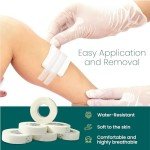 Nanacare Paper Surgical Tape 1/2 inch x 11yd (6 Rolls) +10pc Gauze Pads | Microporous Micropore Tape | Earring Tape |Medical Tape for Skin, Dressings,Face, Wound Care | First Aid Bandage Tape