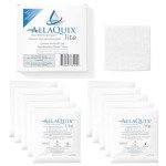 AllaQuix Lite Stop Bleeding Gauze - Calcium Alginate Wound Dressing (X-Large 4-inch Square) First Aid Hemostatic Gauze (Blood Clotting Bandage) - Box of 10