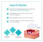 AllaQuix Lite Stop Bleeding Gauze - Calcium Alginate Wound Dressing (X-Large 4-inch Square) First Aid Hemostatic Gauze (Blood Clotting Bandage) - Box of 10