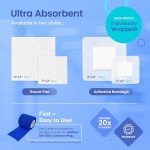 AllaQuix Lite Stop Bleeding Gauze - Calcium Alginate Wound Dressing (X-Large 4-inch Square) First Aid Hemostatic Gauze (Blood Clotting Bandage) - Box of 10