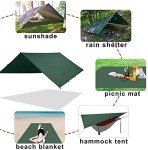 KALINCO Waterproof Camping Tarp Tent Hammock Rain Fly, 10X10FT/10X15FT, Mutifunctional Tent Footprint Lightweight Tarp for Camping, Hiking and Survival Shelter