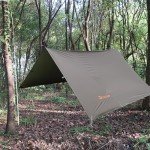 Bushcraft Emergency Camping Tarp，70D Nylon 10''X13.2'' Hammock Rain Fly ，UV 50+ and PU15000mm Tent Tarp Shelter Canopy，Heavy Duty Multifunctional Sun Shade Essentials for Hiking (10''X13.2)