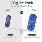 YOUSHARES TSA Approved Ice Packs for Insulin Cooler Travel Case - 2 x 100g Travel Ice Pack for Diabetic Travel Case, Reusable Ice Packs for Medications Keep Cooling