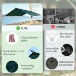 JAICOM Waterproof Camping Tarp - 10X10ft Hammock Rain Fly, Ultralight & Portable & UV Protection Backpacking Tarp, Multifunctional for Outdoor Adventure, Hiking, Tent, Hammock