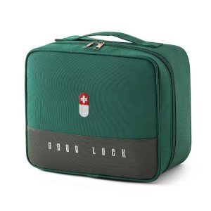 Kilyowa Empty first aid bag, medication storage bag, portable travel medical supplies bag, emergency pill medicine tote bag, outdoor sports Home Office camping survival bag Green