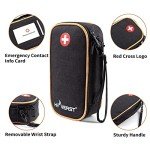 Insulin Travel Case with 2 Ice Packs, Extra-Large Diabetes Travel Case, Medication Cooler for Travel with 2 Alert Keychains, Portable Injection Travel Case for Medicine Storage