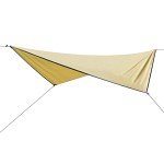 YSSOA Camping Tarp Waterproof, Hammock Rain Fly Lightweight, Backpack Tarp Portable, Multifunctional Tent Tarp for Camping, Emergency Shelter Tarp, UV Protection, 210T Polyester, 11.8 x 9.5 ft, Beige