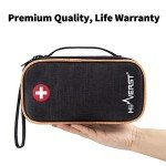 Insulin Travel Case with 2 Ice Packs, Extra-Large Diabetes Travel Case, Medication Cooler for Travel with 2 Alert Keychains, Portable Injection Travel Case for Medicine Storage