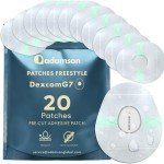 Dexcom G7 Over Patches Waterproof – 20 x G7 Dexcom Over Patch, Stelo Overpatch, Transparent, Long-Lasting, No Glue on Center, Non-Irritating, Easy to Apply/Remove, Ideal for Sports, Swimming and Daily
