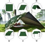 KALINCO Waterproof Camping Tarp Tent Hammock Rain Fly, 10X10FT/10X15FT, Mutifunctional Tent Footprint Lightweight Tarp for Camping, Hiking and Survival Shelter