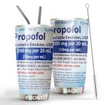 MEDROC Propofol Tumbler For Nurse Straw Lid 20oz, Medical Nursing Student Graduation Gift, Nurses Week Gift For Nurse ICU ER Emergency Doctor RN CRNA Vet Tech Surgical Tech Medication Tumbler