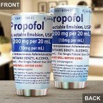 MEDROC Propofol Tumbler For Nurse Straw Lid 20oz, Medical Nursing Student Graduation Gift, Nurses Week Gift For Nurse ICU ER Emergency Doctor RN CRNA Vet Tech Surgical Tech Medication Tumbler