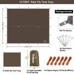 Unigear Hammock Rain Fly Waterproof,UV Protection and PU 3000mm Waterproof Tent Tarp, Lightweight for Camping, Backpacking and Outdoor Adventure(Brown,10 * 10ft)