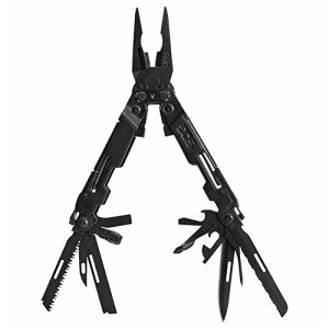 SOG PowerAccess Deluxe All-Around Heavy Duty Stainless Steel Multi-Tool w/Nylon Sheath, Two Knife Blades, Can & Bottle Opener, Black