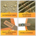 Camping Tarp Tent Portable Multifunctional Bushcraft Backpacking Nylon Fabric Rain Fly Tarps Shelter Lightweight Waterproof Tarp(Gothic Olive 10×10 tarp)