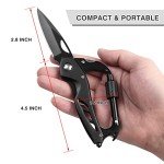 FUNBRO Multitool Carabiner with Pocket Knife, Stocking Stuffers Gifts for Men, EDC Carabiners with Folding Knives, Bottle Opener, Window Breaker and Screwdriver, Survival Gear for Camping Hiking