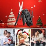 RoverTac Multitool Pocket Knife Tactical Camping Survival Knife Gifts for Men Dad Husband 18 in 1 Multi Tool Knife Pliers Scissors Saw Corkscrew 9-Pack Screwdrivers with Safety Lock and Nylon Sheath