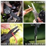 RoverTac Multitool Pocket Knife Tactical Camping Survival Knife Gifts for Men Dad Husband 18 in 1 Multi Tool Knife Pliers Scissors Saw Corkscrew 9-Pack Screwdrivers with Safety Lock and Nylon Sheath