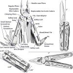 ROCKTOL Multitool, 29-in-1 Multitool Pliers with Replaceable Wire Cutters and Saw, Heavy-duty Stainless Steel Multitool Set and Nylon Sheath for Camping Survival multitool for Man