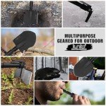 iunio Folding Survival Shovel, Military-Grade Entrenching Tool, Collapsible Emergency Shovel for Disaster Recovery,Car Emergency, Multi-Tool Spade with Pickaxe,Camping,Trenching,Hiking,Gardening
