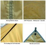 YSSOA Camping Tarp Waterproof, Hammock Rain Fly Lightweight, Backpack Tarp Portable, Multifunctional Tent Tarp for Camping, Emergency Shelter Tarp, UV Protection, 210T Polyester, 11.8 x 9.5 ft, Beige