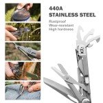 PERWIN Multitool, 22-in-1 Multi-Tool Pliers with Safety Locking, Pocket Knife, Bottle Opener, EDC Equipment With Pocket Clip for Survival, Camping, Hunting and Hiking, Stainless Steel