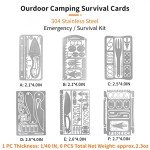 PSKOOK 12 Pcs Survival Multitool Card Emergency Camping Tool EDC Kit in Your Wallet Outdoor Hunting Fishing Hiking Gear