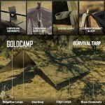 Bushcraft Emergency Camping Tarp，70D Nylon 10''X13.2'' Hammock Rain Fly ，UV 50+ and PU15000mm Tent Tarp Shelter Canopy，Heavy Duty Multifunctional Sun Shade Essentials for Hiking (10''X13.2)