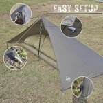 Onewind Ultralight Shelter, Solitary Shelter Tent Emergency Survival Shelter Lightweight Shelter Poncho Buschcraft Rain Poncho for Camping, Hiking and Backpacking, OD Green