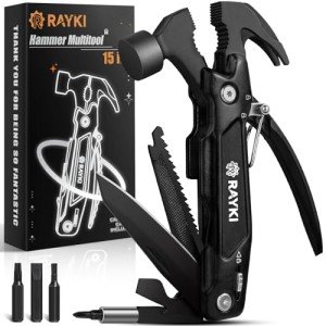 Stocking Stuffers for Men, Hammer Multitool 15 in 1 Christmas White Elephant Birthday Gifts for Men Dad Husband Boyfriend Camping Accessories Survival Gear Multi Tool with Gift Box Unique Cool Gadgets