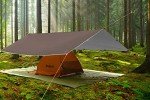 Unigear Hammock Rain Fly Waterproof,UV Protection and PU 3000mm Waterproof Tent Tarp, Lightweight for Camping, Backpacking and Outdoor Adventure(Brown,10 * 10ft)