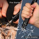 POXIMO All-in-1 Multitool kits, Camping Survival Multi tool Flashlight+Fire Starter+Whistle+Compass+Window Breaker 9 In 1 EDC Gadgets for campers, Hiker, Surviver and Great Gifts for Men