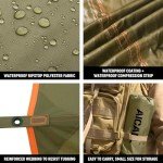 AICALL Waterproof Camping Tarp 3m x 3m Survival Tent Tarp Backpacking Portable Tarp Anti-UV Shelter Multifunctional Outdoor Hiking Awning Rain Tarp (Olive)