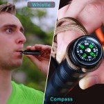 POXIMO All-in-1 Multitool kits, Camping Survival Multi tool Flashlight+Fire Starter+Whistle+Compass+Window Breaker 9 In 1 EDC Gadgets for campers, Hiker, Surviver and Great Gifts for Men