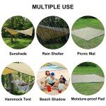 YSSOA Camping Tarp Waterproof, Hammock Rain Fly Lightweight, Backpack Tarp Portable, Multifunctional Tent Tarp for Camping, Emergency Shelter Tarp, UV Protection, 210T Polyester, 11.8 x 9.5 ft, Beige