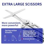 ROCKTOL Multitool, 22-in-1 Multi-tool Pliers with Fire Starter, Emergency Whistle, Glass Breaker, Safety Locking and Nylon Sheath for Survival, Camping, multitool for men