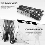 Wuwrll Multitool with Safety Locking,16-in-1 Multi Tool Stainless Steel Pocket Knife Set with Pliers, Upgrade Camping Tool Gifts for Men,for Survival, Camping, Hiking, Outdoor、