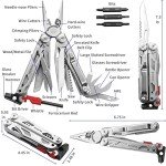 ROCKTOL Multitool, 22-in-1 Multi-tool Pliers with Fire Starter, Emergency Whistle, Glass Breaker, Safety Locking and Nylon Sheath for Survival, Camping, multitool for men