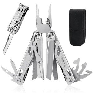 SIUPRO Multitool Pocket Knife for Men, Tactical Multi Tool With Scissors, Saw, Survival Folding Pliers with Replaceable Wire Cutters for Camping, Valentines Day Gifts Ideas, SD-10