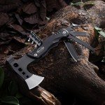 RoverTac Multi Tool Camping Axe Hatchet 11-in-1 Multitool Camping Gear Survival Tool with Axe Knife Hammer Saw Bottle Can Opener Screwdrivers Nylon Sheath Gifts for Men Perfect Camping Hiking Survival