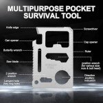 Survival Credit Card Multitool, 11 in 1 Beer Opener Survival Card Tool,Wallet Multitools Card Perfect for Fathers Men Gadgets Stocking Stuffers for Men (12 PCS) (Silvery)