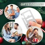 Survival Credit Card Multitool, 11 in 1 Beer Opener Survival Card Tool,Wallet Multitools Card Perfect for Fathers Men Gadgets Stocking Stuffers for Men (12 PCS) (Silvery)