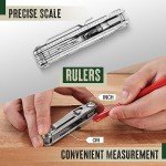 Mossy Oak 12-in-1 Multitool Pocket Knife with Pouch, Stainless Steel Multitool Knife with Clip, Survival Tools with Scissors, Bottle Opener, Wire Stripper, Glass Breaker, Screwdriver