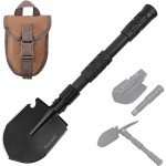 Yeacool Folding Survival Shovel Multi-Tool, Heavy-Duty Military Entrenching Tool with Pickaxe, Collapsible Spade for Disaster Recovery, Car Emergency, Metal Detecting, Camping, Digging, and Gardening