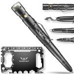 Tactical Pen - Self Defense Pen with Flashlight - Tactical Flashlight Multi Tool Survival Pen + Glass Breaker + Bottle Opener in Gift Box for Men & Women