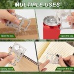 Survival Credit Card Multitool, 11 in 1 Beer Opener Survival Card Tool,Wallet Multitools Card Perfect for Fathers Men Gadgets Stocking Stuffers for Men (12 PCS) (Silvery)