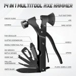 Valentine's Day Gifts for Him, 15 in 1 Multitool Axe Hatchet, Camping Accessories Survival Gear, Multi Tool Gifts for Camping Hiking Survival, Cool Gadgets for Men, Dad, Husband, Black