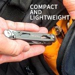 ROCKTOL Multitool Pocket Knife,12-in-1 Multitool Knife,Titanium-Plated Handle,Pocket Clip,Large Scissors,Stainless Steel for Camping, Hiking, Survival, multitool for Men